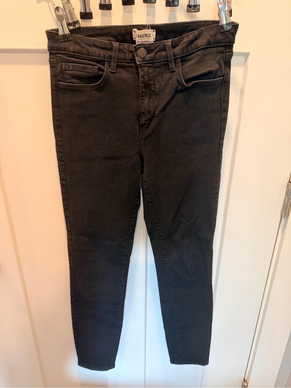 L’AGENCE Black Skinny Jeans Stretch Denim Designer Pants Size 27